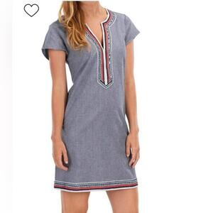 Mud Pie Bree Dress Chambray Embroidered Shift